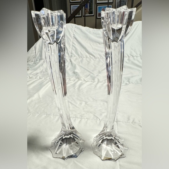 Pair of Crystal Mikasa Flower Song Tulip Top
Candle Holders 10" Elegant EUC VTG - Picture 9 of 14
